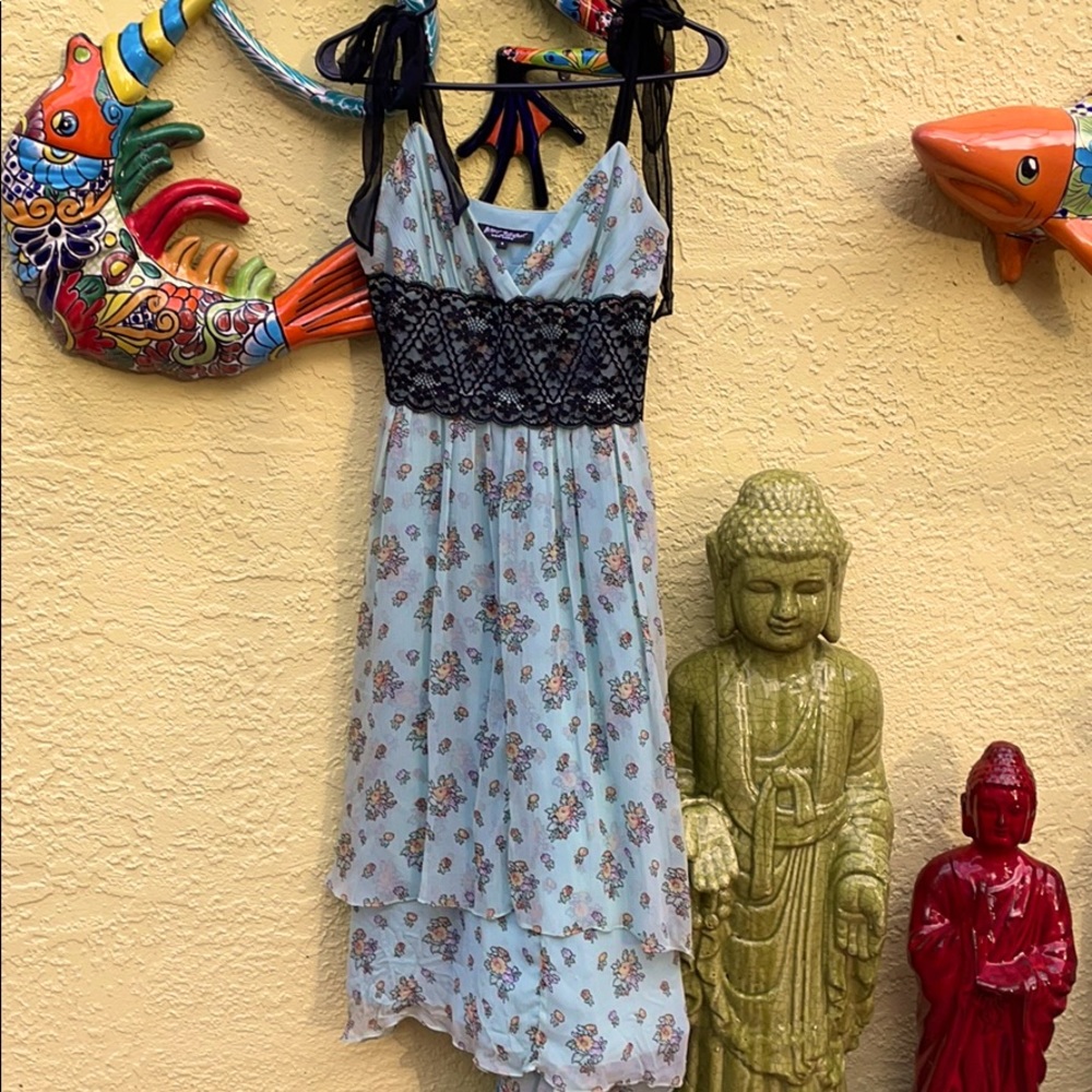 Vintage Betsey Johnson floral and lace sun dress